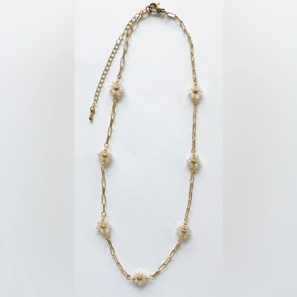Minimalist gold tone with Czech glass beads - Picture 2 of 5